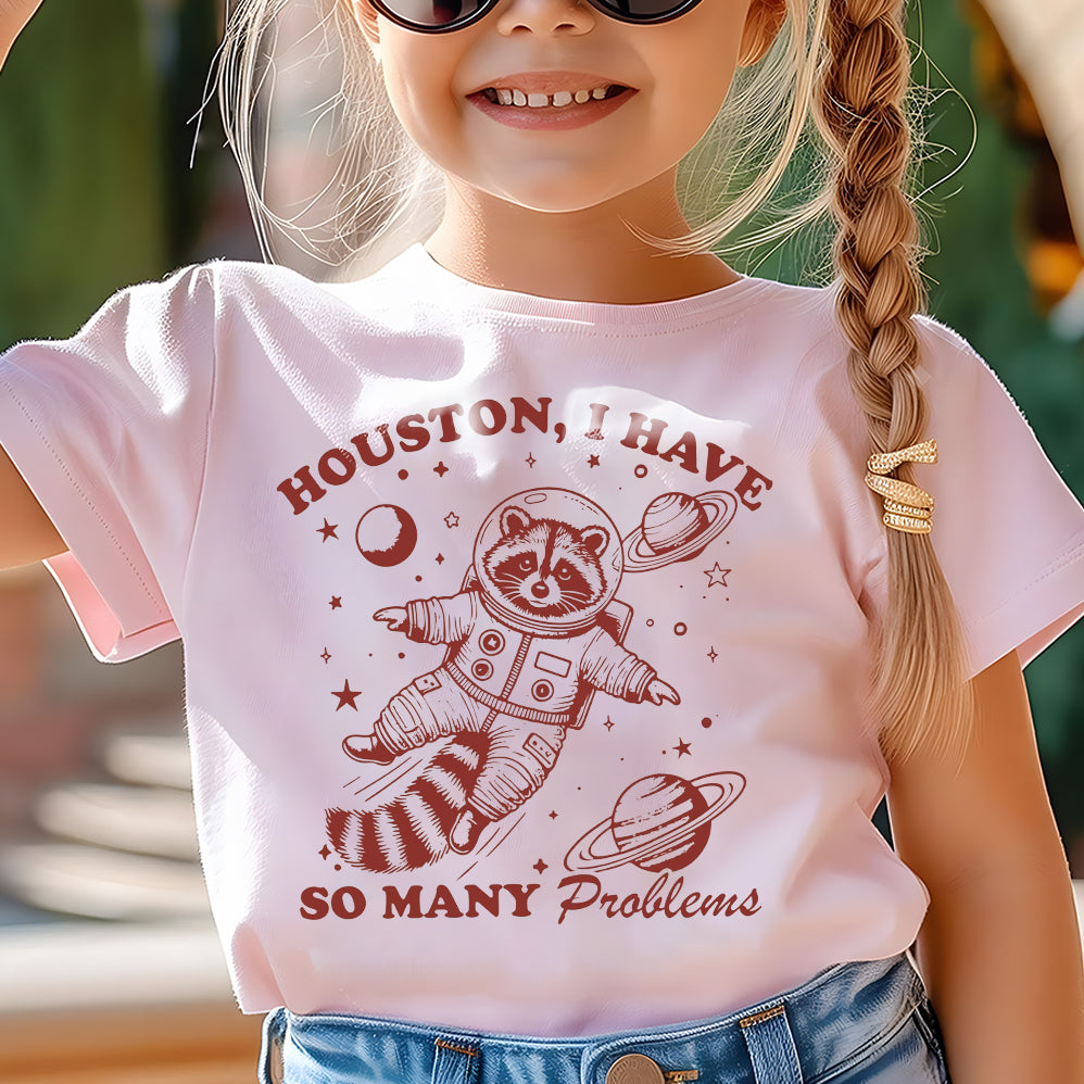Houston, I Have So Many Problems, SVG PNG files, Funny Raccoon In Space Vintage Animal Quotes and Space Lovers Png, Tote Bags, Stickers