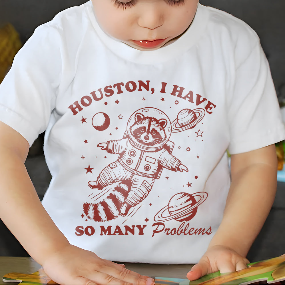 Houston, I Have So Many Problems, SVG PNG files, Funny Raccoon In Space Vintage Animal Quotes and Space Lovers Png, Tote Bags, Stickers