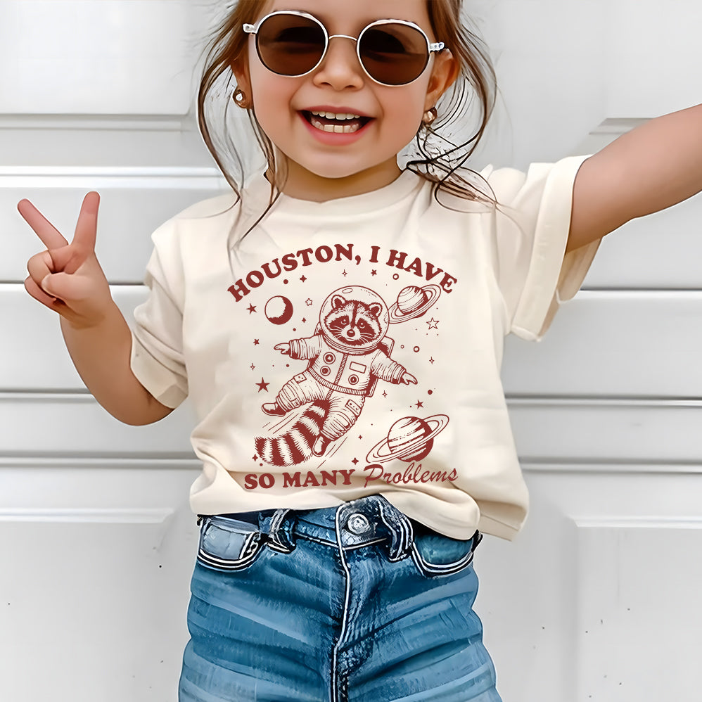 Houston, I Have So Many Problems, SVG PNG files, Funny Raccoon In Space Vintage Animal Quotes and Space Lovers Png, Tote Bags, Stickers