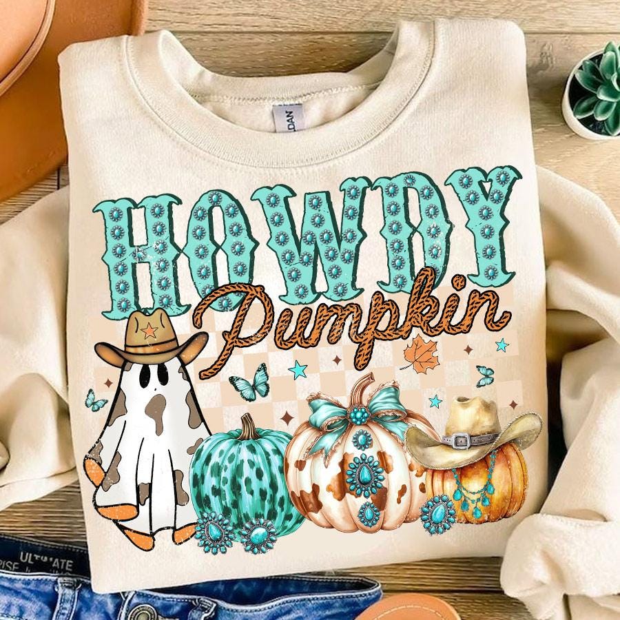 Howdy Fall Western Pumpkin Png Sublimation, Fall Cowhide Pumpkin, Fall Png, Western Pumpkin Png, Coquette Bow Pumpkin, Fall T-shirt Design SCU