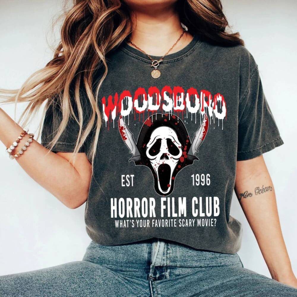 Woodsboro Horror Club Shirt, Horror Film Club Shirt, Scary Halloween Shirt, Spooky Season Shirt, Scream Ghost Shirt HL23