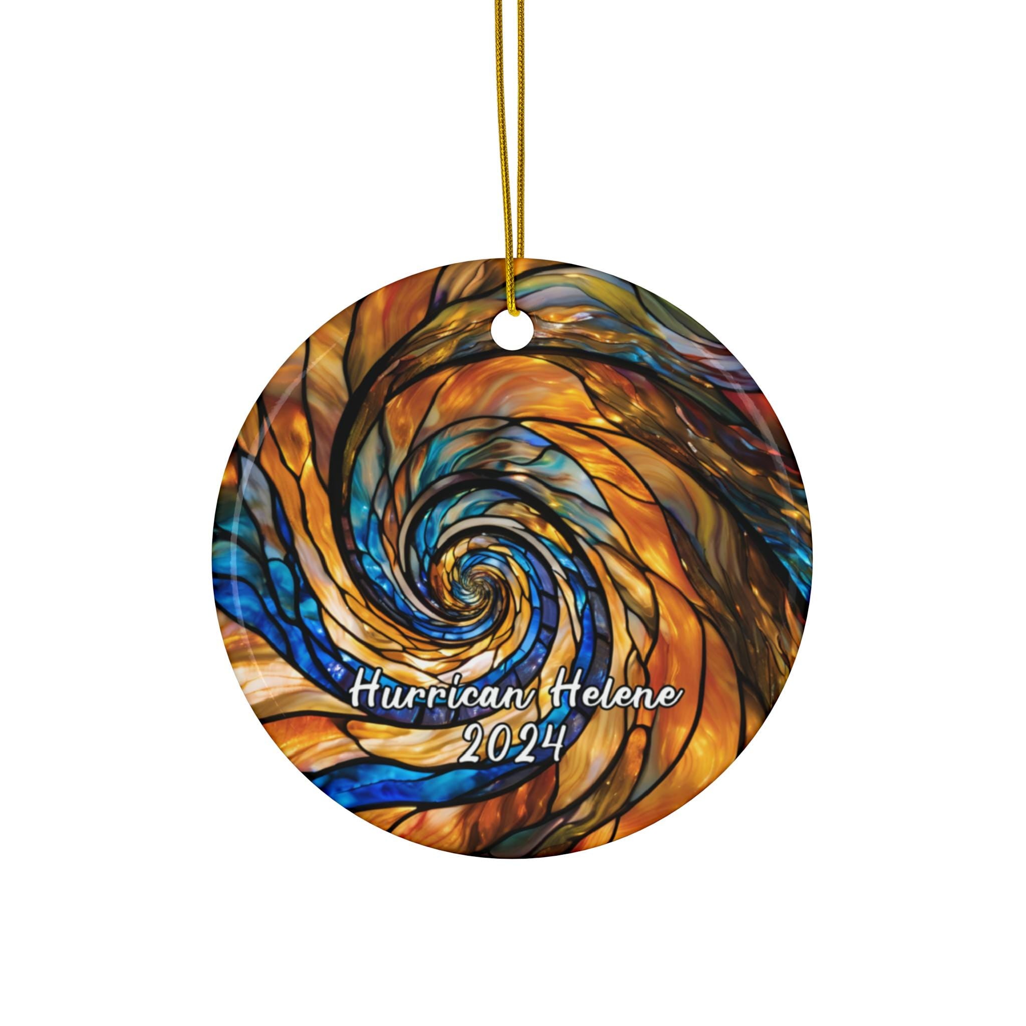 Hurricane Helene Ornament, Beautiful Florida Gift, 2024 Storm Souvenir, Printed Swirl Printed, Meteorology Meteorologist Gift HAOR14