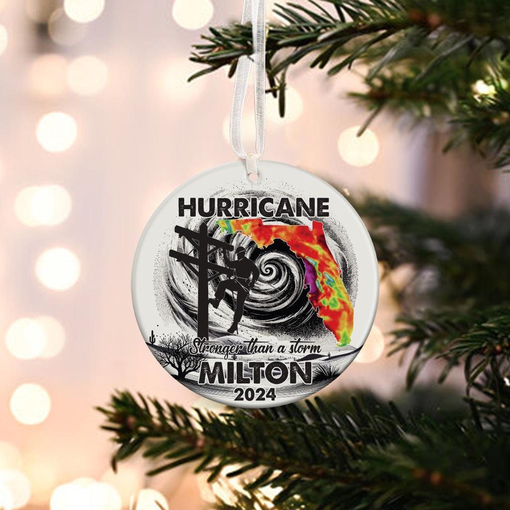 Hurricane Milton 2024, I Survived Hurricane Milton Ornament, Pray for Florida, Hurricane Milton, Florida Memories American, Christmas Gifts ORH1710T