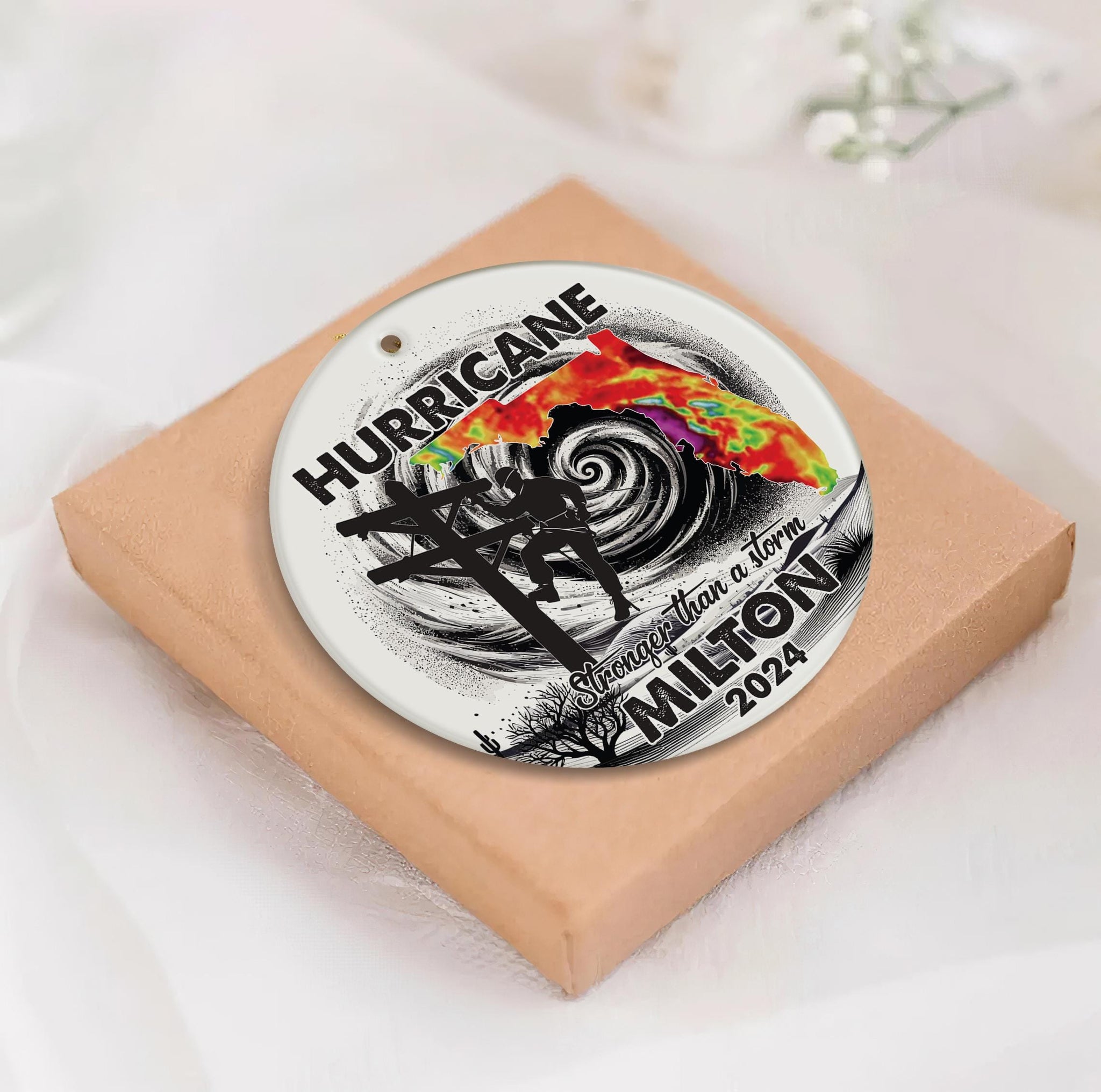 Hurricane Milton 2024, I Survived Hurricane Milton Ornament, Pray for Florida, Hurricane Milton, Florida Memories American, Christmas Gifts ORH1710T