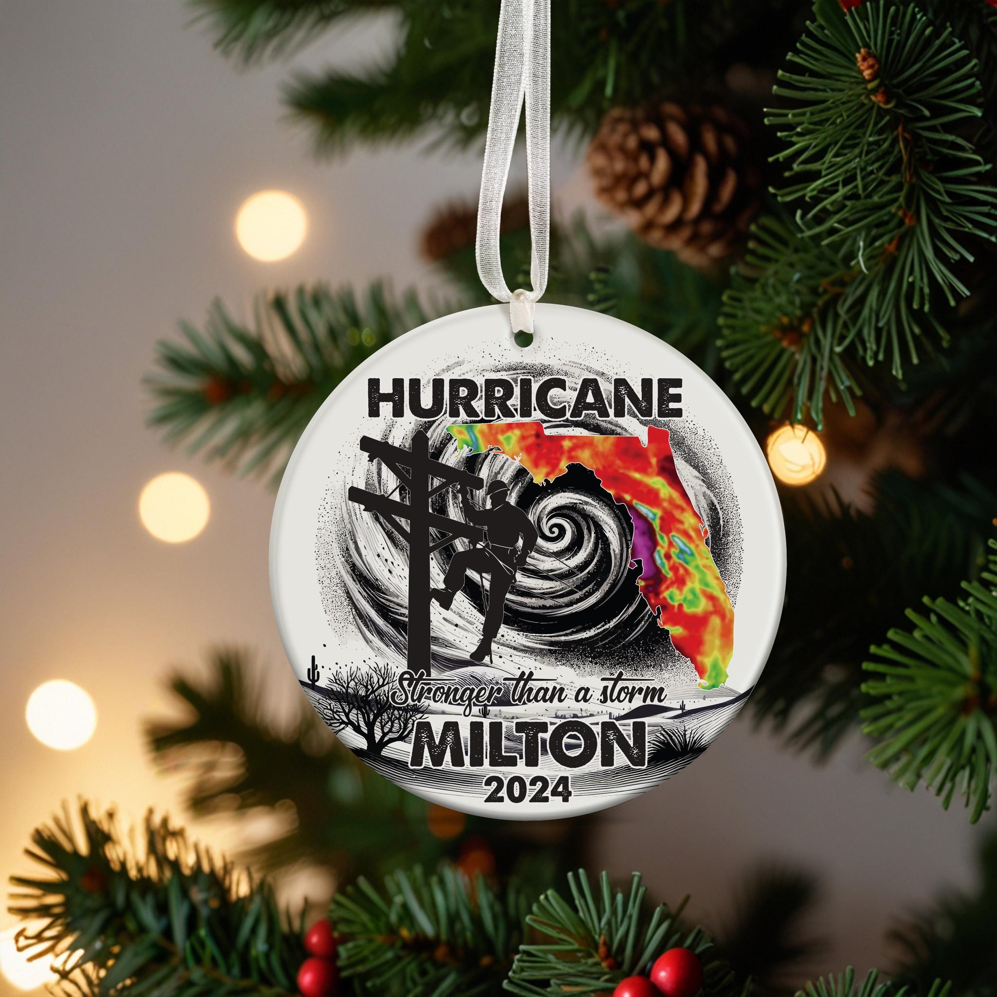 Hurricane Milton 2024, I Survived Hurricane Milton Ornament, Pray for Florida, Hurricane Milton, Florida Memories American, Christmas Gifts ORH1710T