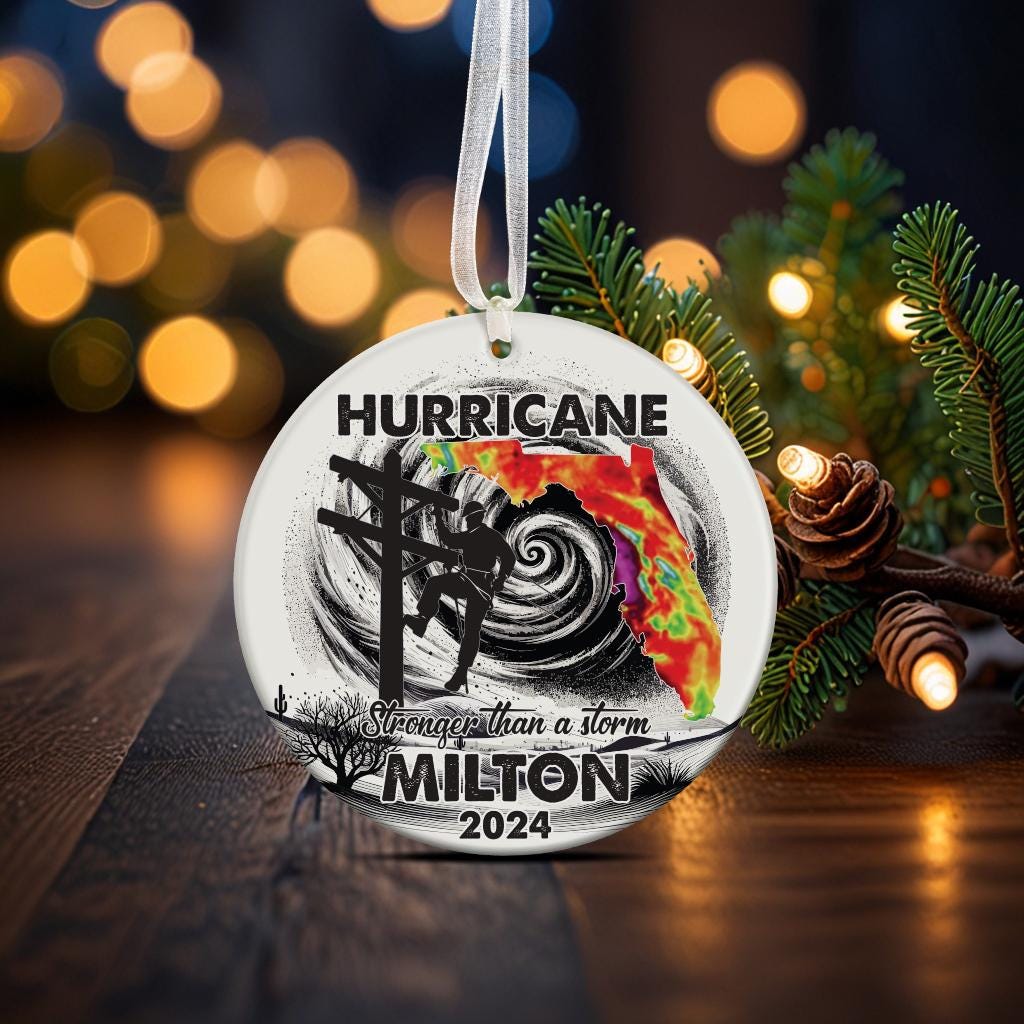 Hurricane Milton 2024, I Survived Hurricane Milton Ornament, Pray for Florida, Hurricane Milton, Florida Memories American, Christmas Gifts ORH1710T