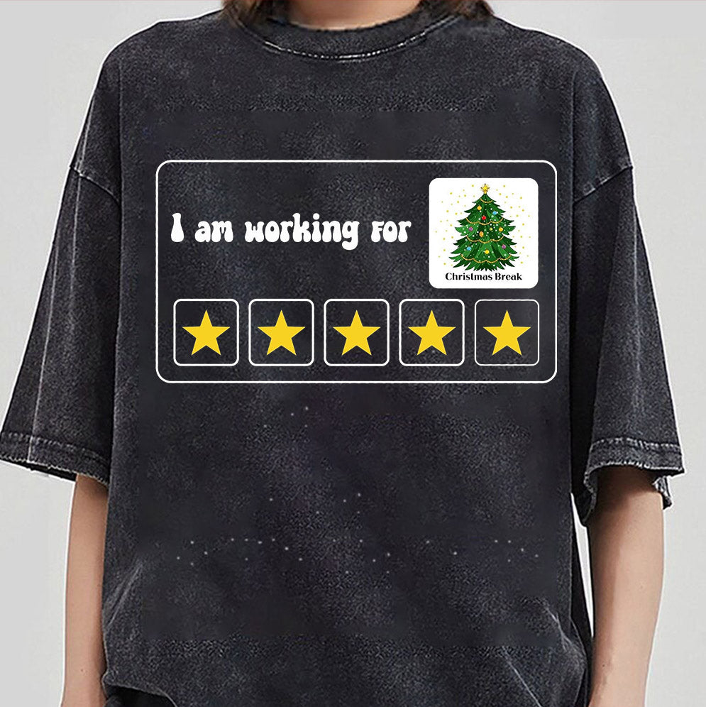 I Am Working For Christmas Break 5 Stars Xmas Tree Sweatshirt, Christmas Break Shirt, Special Education Teacher Shirt, 5 Stars Christmas Tee