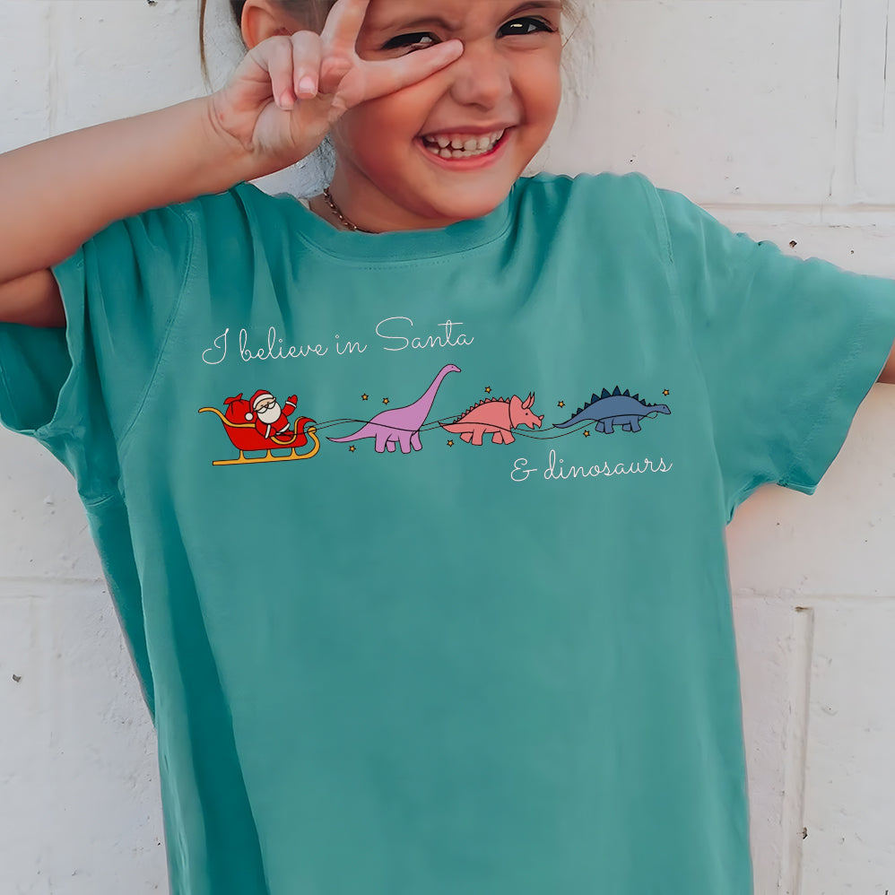 I Believe in Santa and Dinosaurs Png, Christmas Santa Png, Funny Xmas Png, Dinosaur Lover Png, Christmas Vibes, Santa Claus, Dino Reindeers