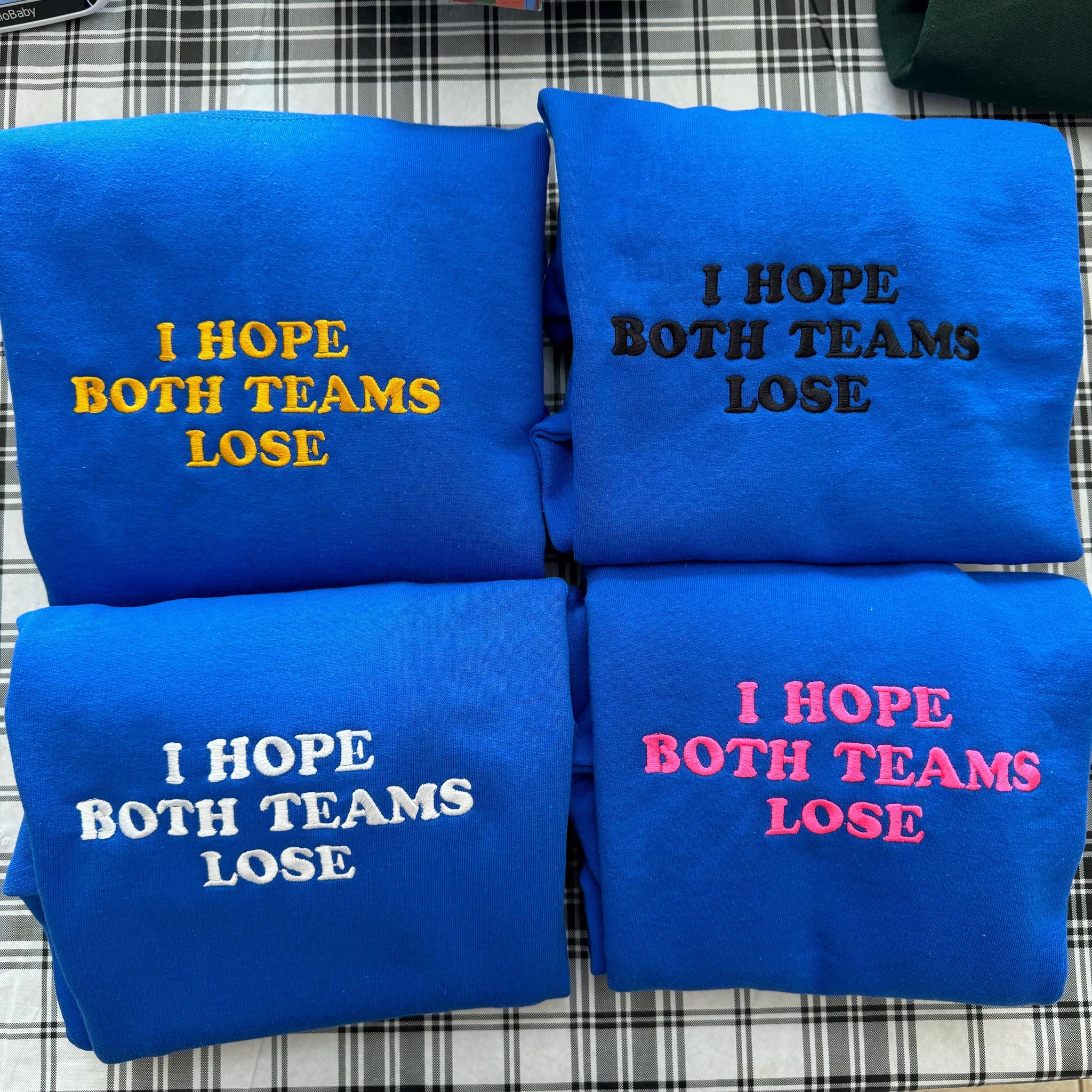 I Hope Both Teams Lose Sports Embroidered Y2K Style Embroidered Crewneck Sweatshirt - Gift For Women- Embroidered Hoodie- Sports clothing  EM1809S