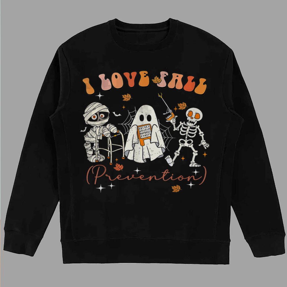 I Love Fall Prevention Shirt, Thanksgiving Nurse Fall Risk DPT SPT Pta Crewneck,OT shirt V1, Physical Therapy Shirt, Fall Nurse Shirt