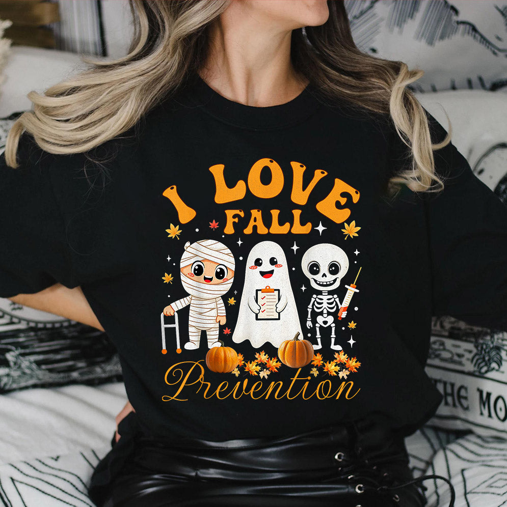 I Love Fall Prevention Shirt, Thanksgiving Nurse Fall Risk DPT SPT Pta Crewneck,OT shirt V14, Physical Therapy Shirt, Fall Nurse Shirt