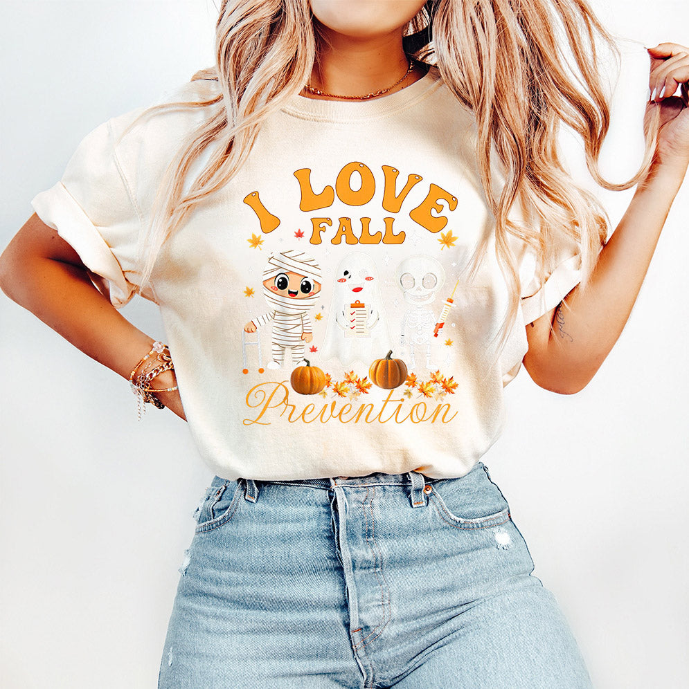I Love Fall Prevention Shirt, Thanksgiving Nurse Fall Risk DPT SPT Pta Crewneck,OT shirt V14, Physical Therapy Shirt, Fall Nurse Shirt