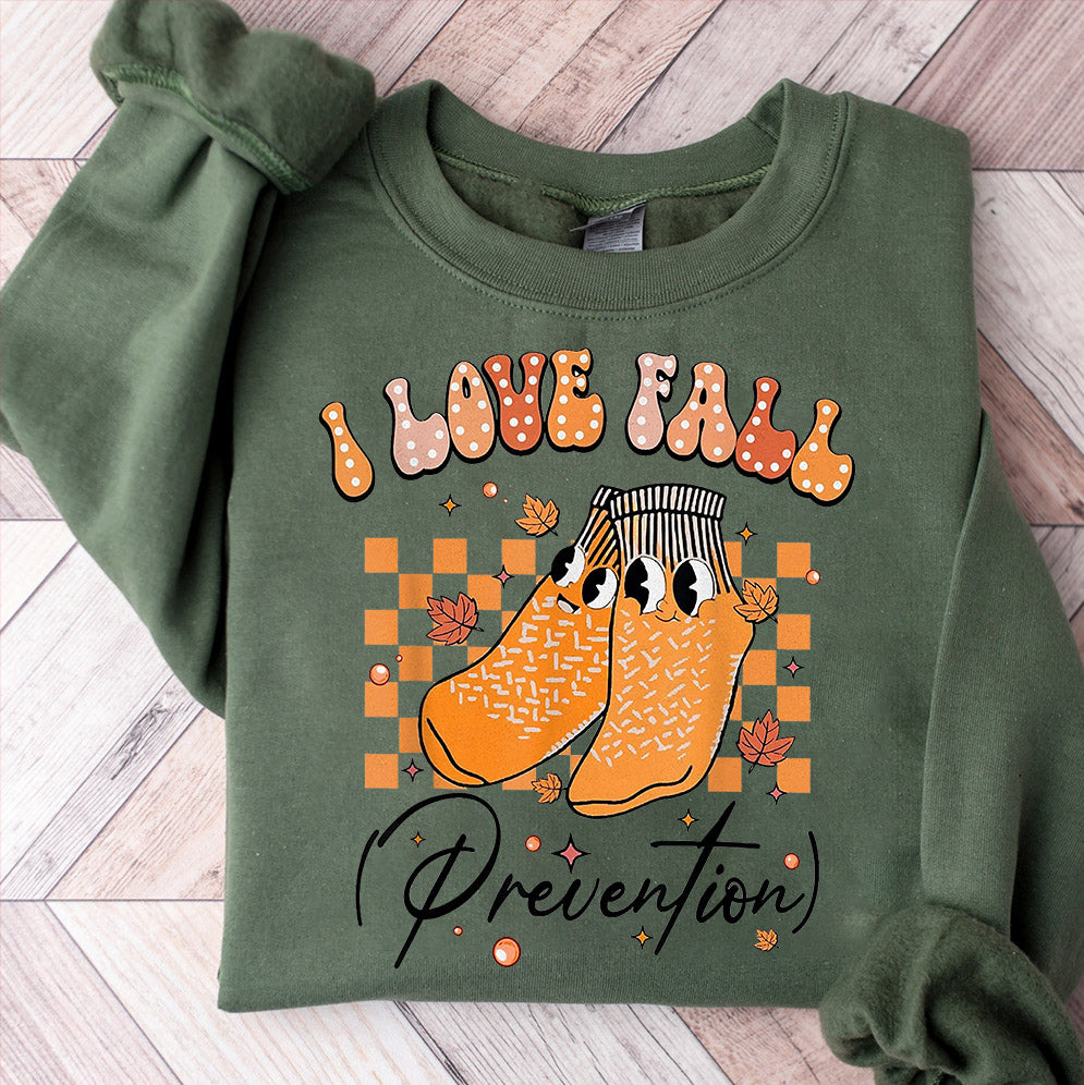 I Love Fall Prevention Shirt, Thanksgiving Nurse Fall Risk DPT SPT Pta Crewneck,OT shirt V16, Physical Therapy Shirt, Fall Nurse Shirt