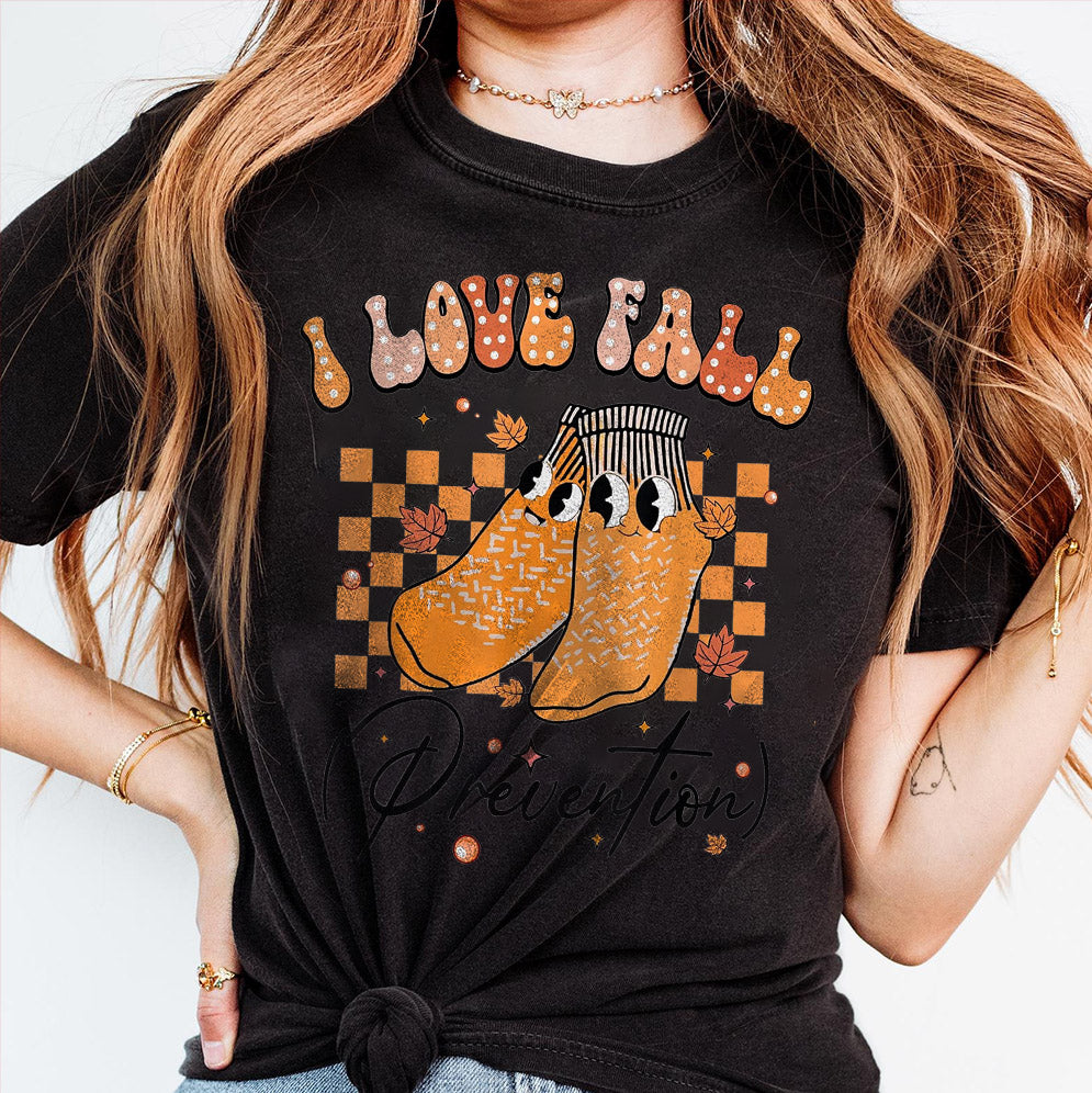 I Love Fall Prevention Shirt, Thanksgiving Nurse Fall Risk DPT SPT Pta Crewneck,OT shirt V16, Physical Therapy Shirt, Fall Nurse Shirt