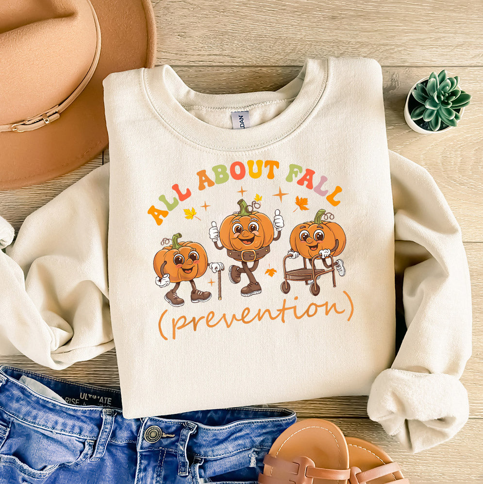 I Love Fall Prevention Shirt, Thanksgiving Nurse Fall Risk DPT SPT Pta Crewneck,OT shirt V18, Physical Therapy Shirt, Fall Nurse Shirt
