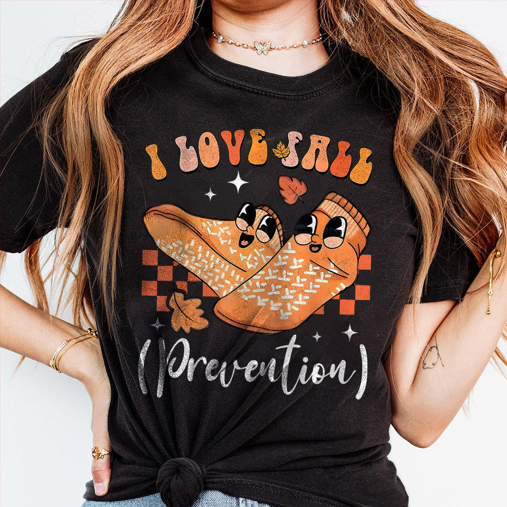 I Love Fall Prevention Shirt, Thanksgiving Nurse Fall Risk DPT SPT Pta Crewneck,OT shirt V20, Physical Therapy Shirt, Fall Nurse Shirt