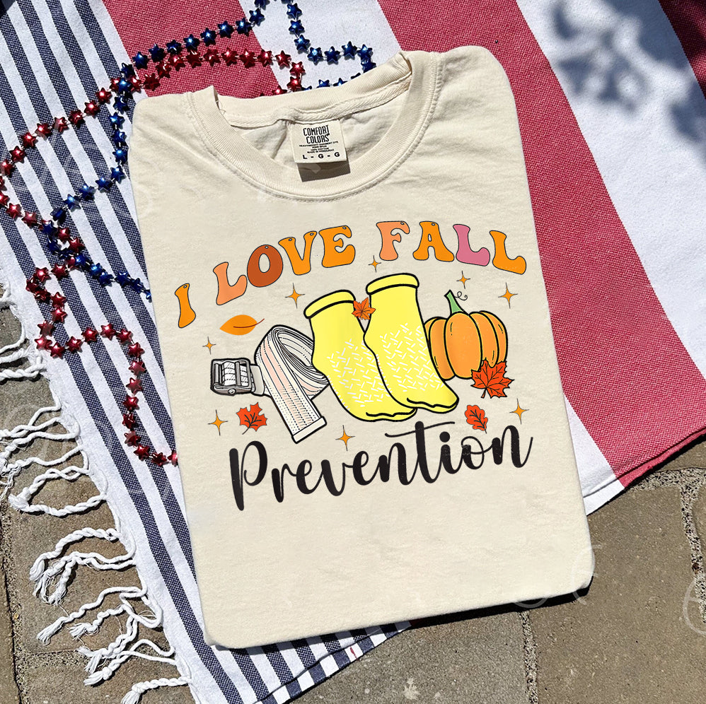 I Love Fall Prevention Shirt, Thanksgiving Nurse Fall Risk DPT SPT Pta Crewneck,OT shirt V3, Physical Therapy Shirt, Fall Nurse Shirt