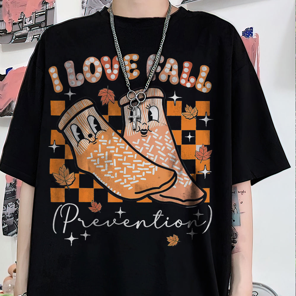 I Love Fall Prevention Shirt, Thanksgiving Nurse Fall Risk DPT SPT Pta Crewneck,OT shirt V4, Physical Therapy Shirt, Fall Nurse Shirt