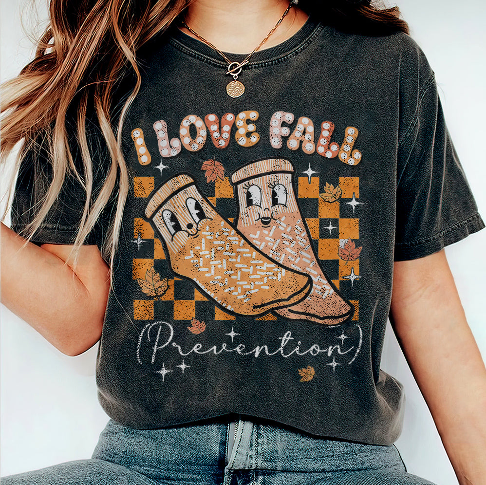 I Love Fall Prevention Shirt, Thanksgiving Nurse Fall Risk DPT SPT Pta Crewneck,OT shirt V4, Physical Therapy Shirt, Fall Nurse Shirt