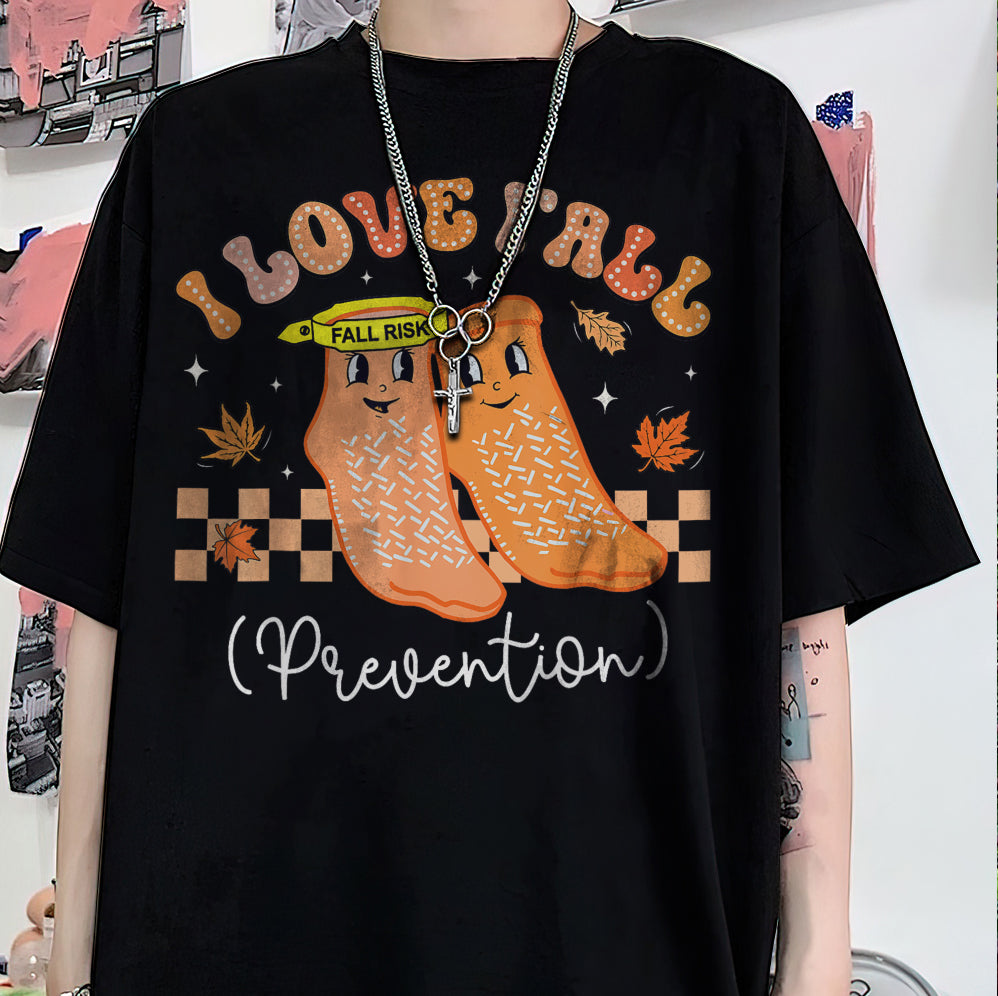 I Love Fall Prevention Shirt, Thanksgiving Nurse Fall Risk DPT SPT Pta Crewneck,OT shirt V5, Physical Therapy Shirt, Fall Nurse Shirt
