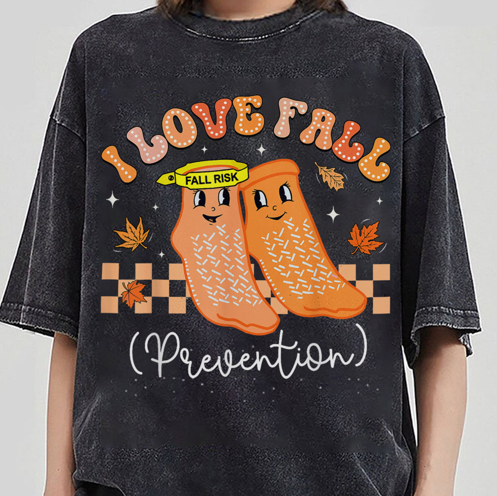 I Love Fall Prevention Shirt, Thanksgiving Nurse Fall Risk DPT SPT Pta Crewneck,OT shirt V5, Physical Therapy Shirt, Fall Nurse Shirt