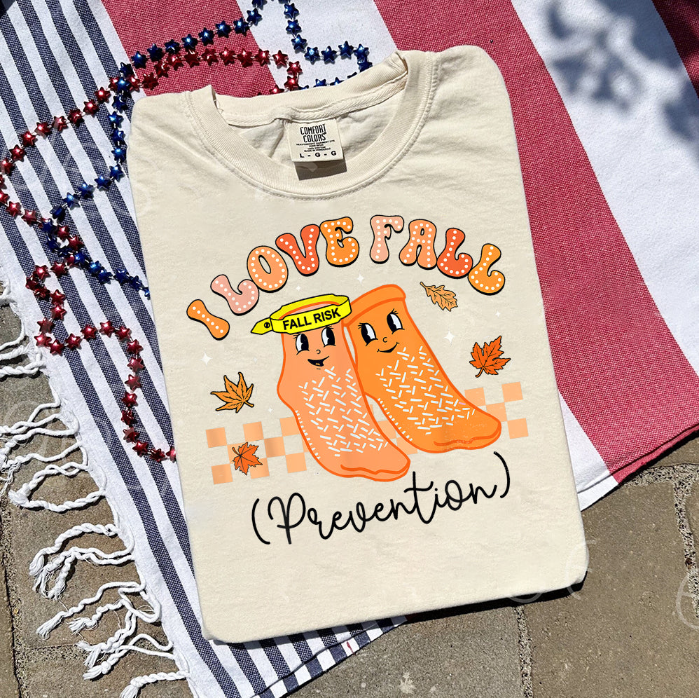 I Love Fall Prevention Shirt, Thanksgiving Nurse Fall Risk DPT SPT Pta Crewneck,OT shirt V5, Physical Therapy Shirt, Fall Nurse Shirt
