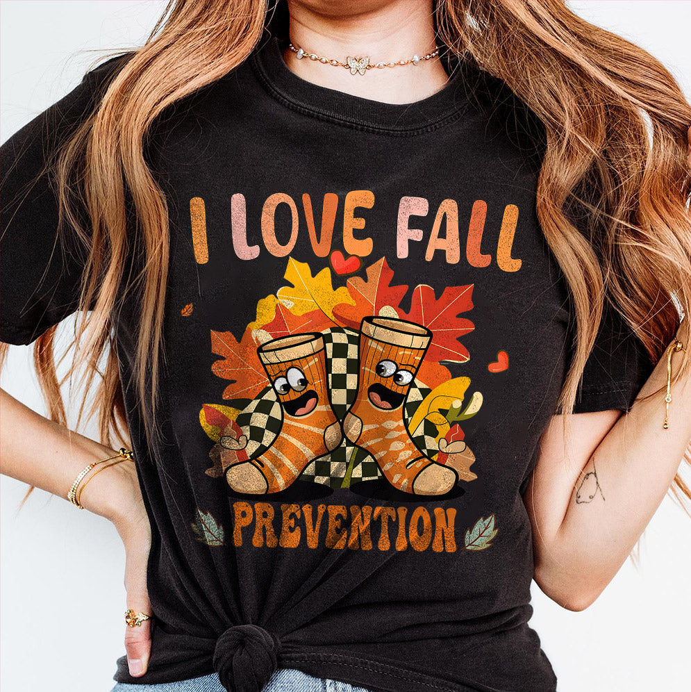 I Love Fall Prevention Shirt, Thanksgiving Nurse Fall Risk DPT SPT Pta Crewneck,OT shirt V6, Physical Therapy Shirt, Fall Nurse Shirt