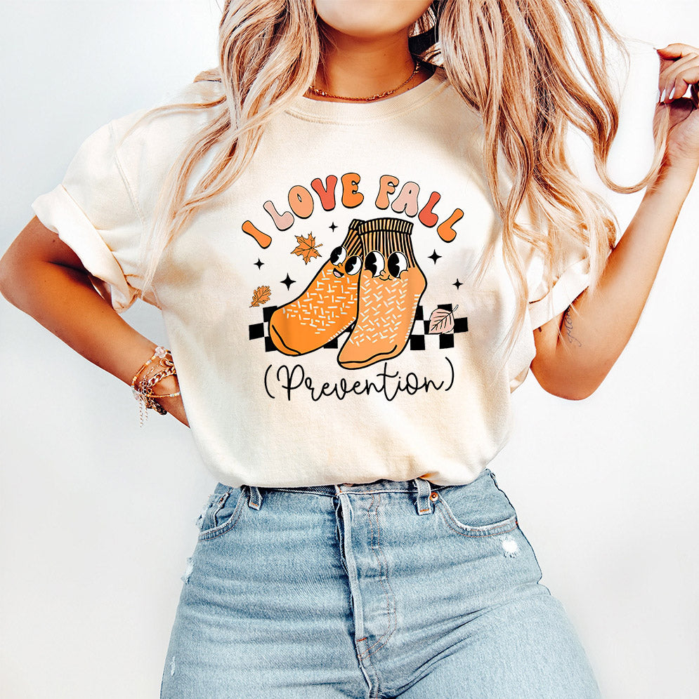 I Love Fall Prevention Shirt, Thanksgiving Nurse Fall Risk DPT SPT Pta Crewneck,OT shirt V7, Physical Therapy Shirt, Fall Nurse Shirt