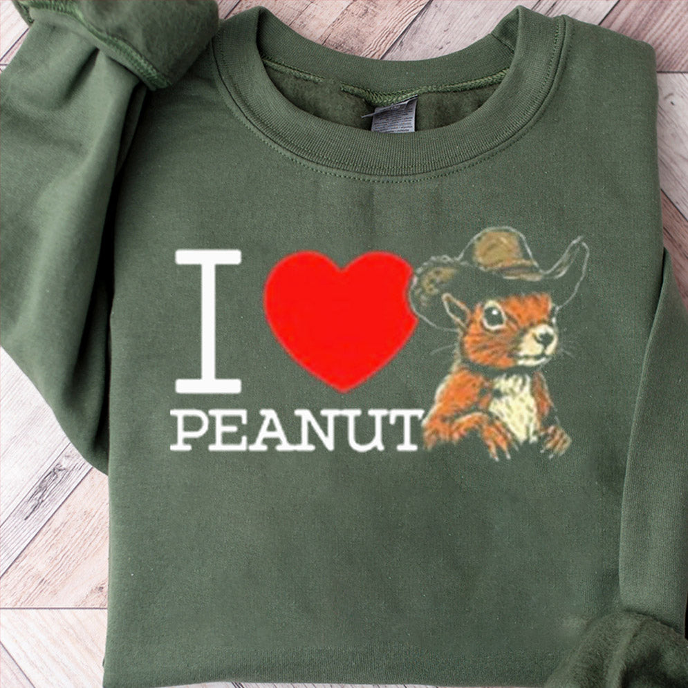I Love Peanut 2024 Shirt, Peanut Squirrel, Squirrel Lover Tshirt, Peanut the Squirrel, Peanut Justice, Funny Squirrel Shirt, Animal Lovers