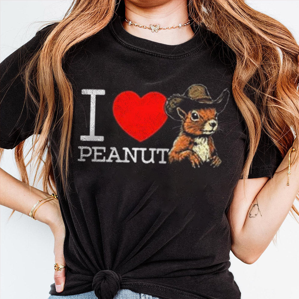 I Love Peanut 2024 Shirt, Peanut Squirrel, Squirrel Lover Tshirt, Peanut the Squirrel, Peanut Justice, Funny Squirrel Shirt, Animal Lovers