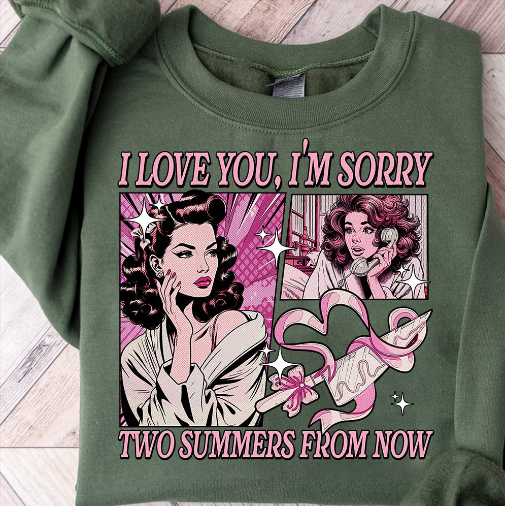 I Love You, I'm Sorry Shirt, Retro Vintage Girl Aesthetic, Music Lover Song Lyric