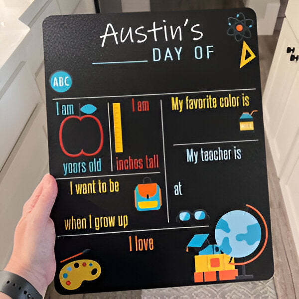 First Day of School Sign, Last Day of School Sign, Back to School Chalkboard, Kindergarten Sign, Personalized Sign, Dry Erase Board Scsign1