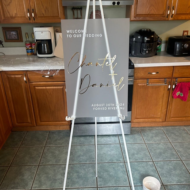 Frosted Acrylic Wedding Welcome Sign, Personalized Acrylic Sign, Acrylic Wedding Sign, 3D Welcome Sign, Custom Wedding Sign printlight