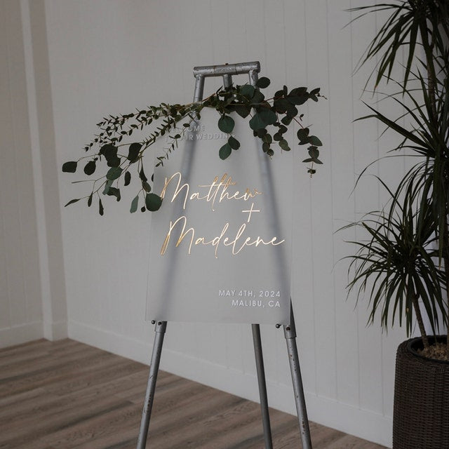 Frosted Acrylic Wedding Welcome Sign, Personalized Acrylic Sign, Acrylic Wedding Sign, 3D Welcome Sign, Custom Wedding Sign printlight