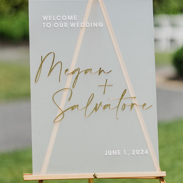 Frosted Acrylic Wedding Welcome Sign, Personalized Acrylic Sign, Acrylic Wedding Sign, 3D Welcome Sign, Custom Wedding Sign printlight