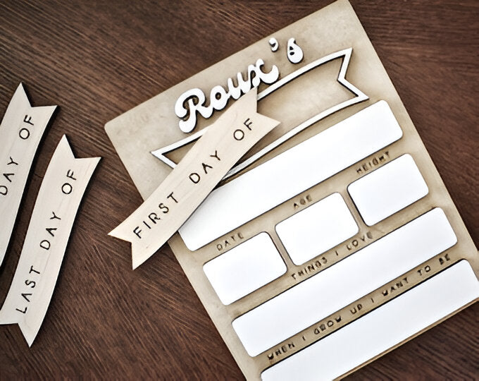 Personalized Dry Erase Back School Board  First Day of School Sign  Custom Neutral Name Sign  Photo Taking  Photo Prop Scsign1