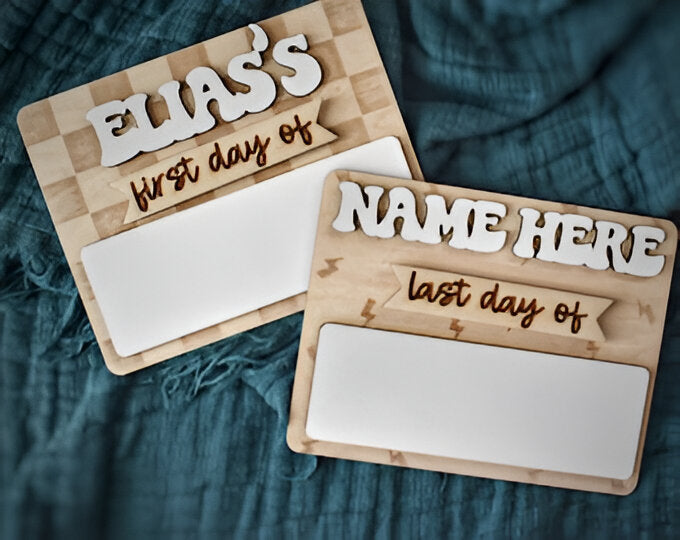 Personalized Dry Erase Back School Board  First Day of School Sign  Custom Neutral Name Sign  Photo Taking  Photo Prop Scsign1