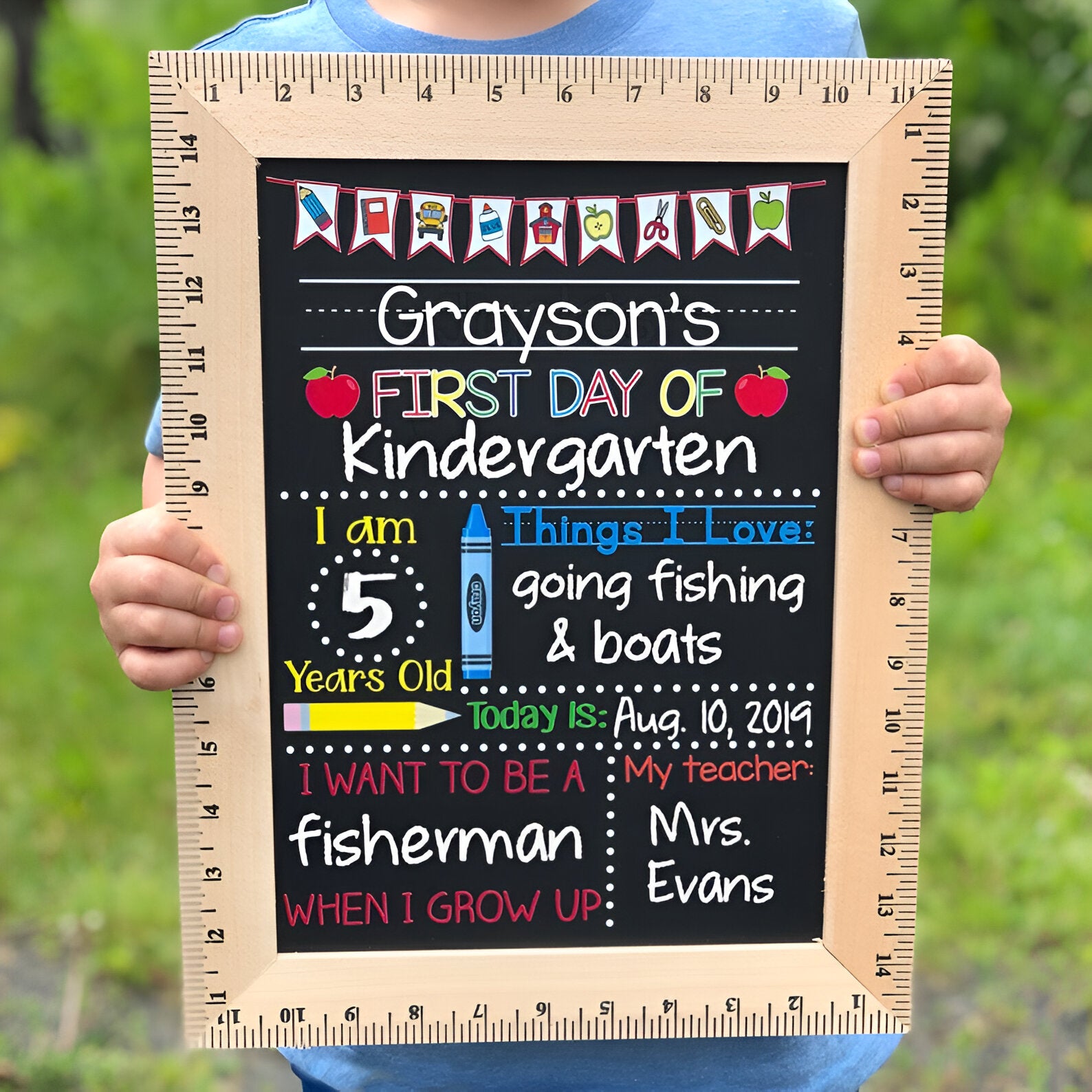 First Day of School Sign, First Day of Kindergarten Sign, 1st Day of Preschool, Back to School Chalkboard Scsign