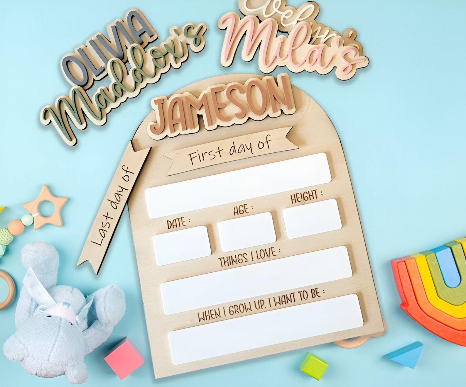 Customized First And Last Day School Sign, First Day of School Wooden Sign, Back to School Sign, Gift for Kids, School Board Wood Sign Scsign1