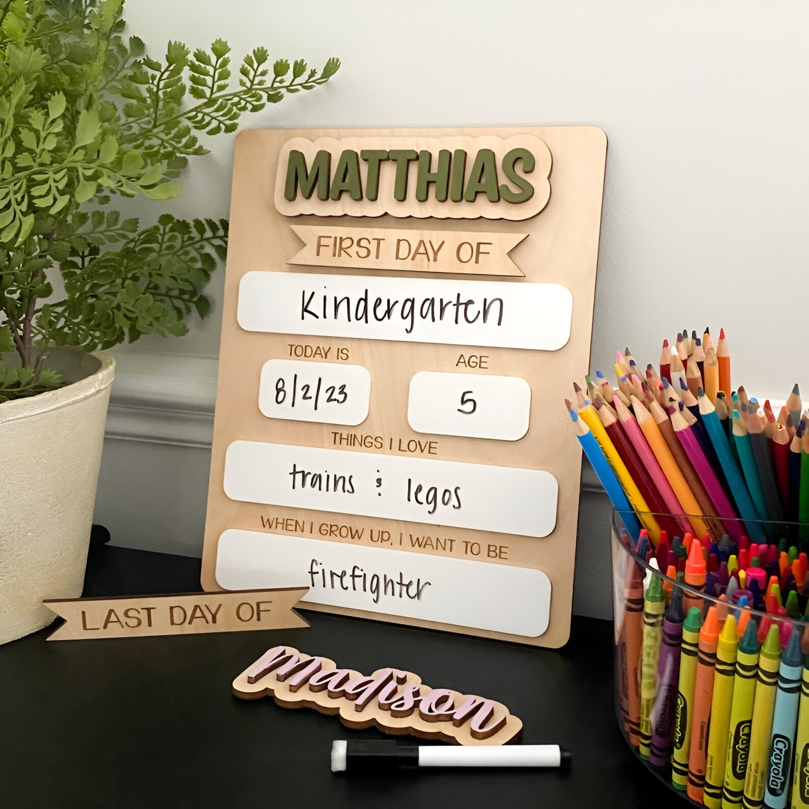 Personalized First Day of School Sign. Custom Last Day of School Sign. Wooden Sign. Kids School Sign Scsign