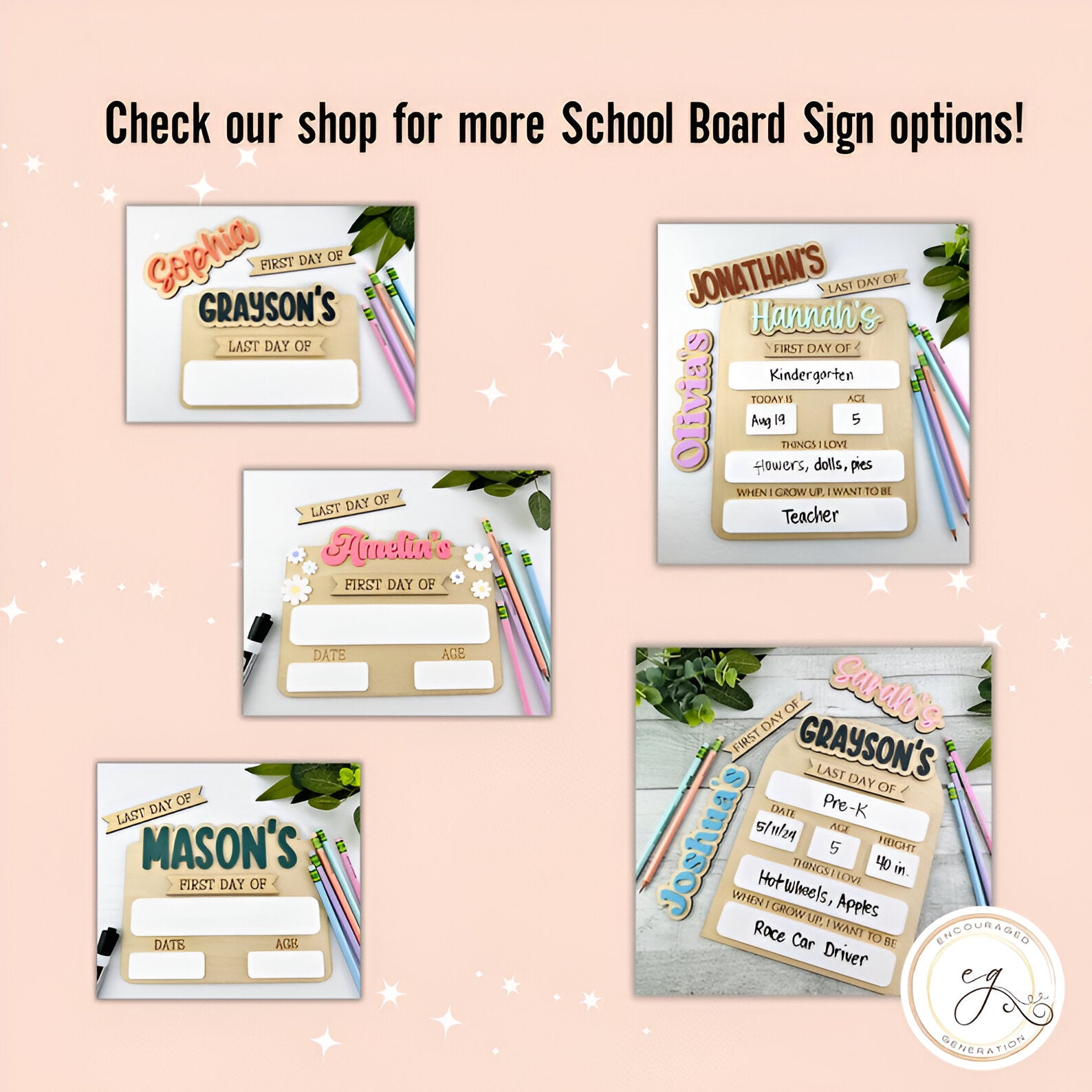 First Day of School Sign, Personalized Back to School Sign, Homeschool, Custom Reusable School Sign, Back to School Photo Prop, Last Day of scsign1