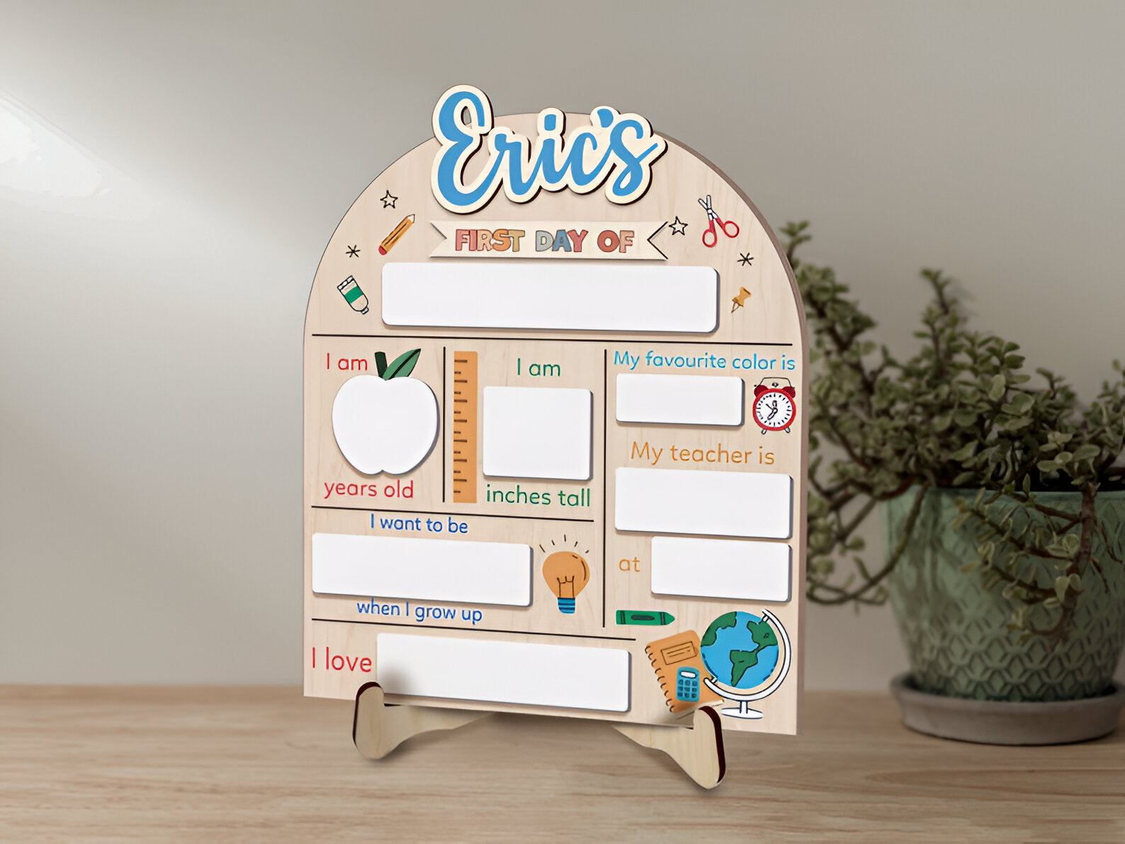 First & Last Day of School Interchangeable Sign, Custom First Day At School Sign, Personalized Wooden School Board Gift for Student, Scsign