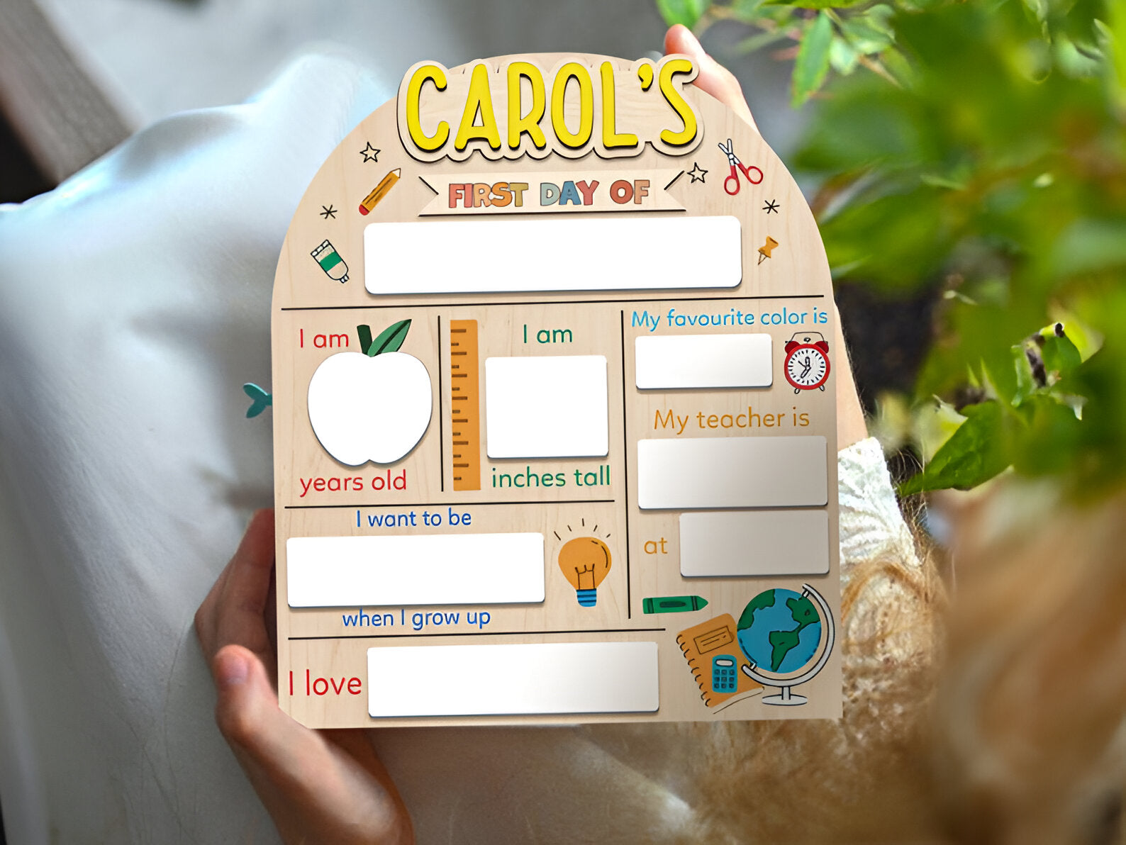 First & Last Day of School Interchangeable Sign, Custom First Day At School Sign, Personalized Wooden School Board Gift for Student, Scsign