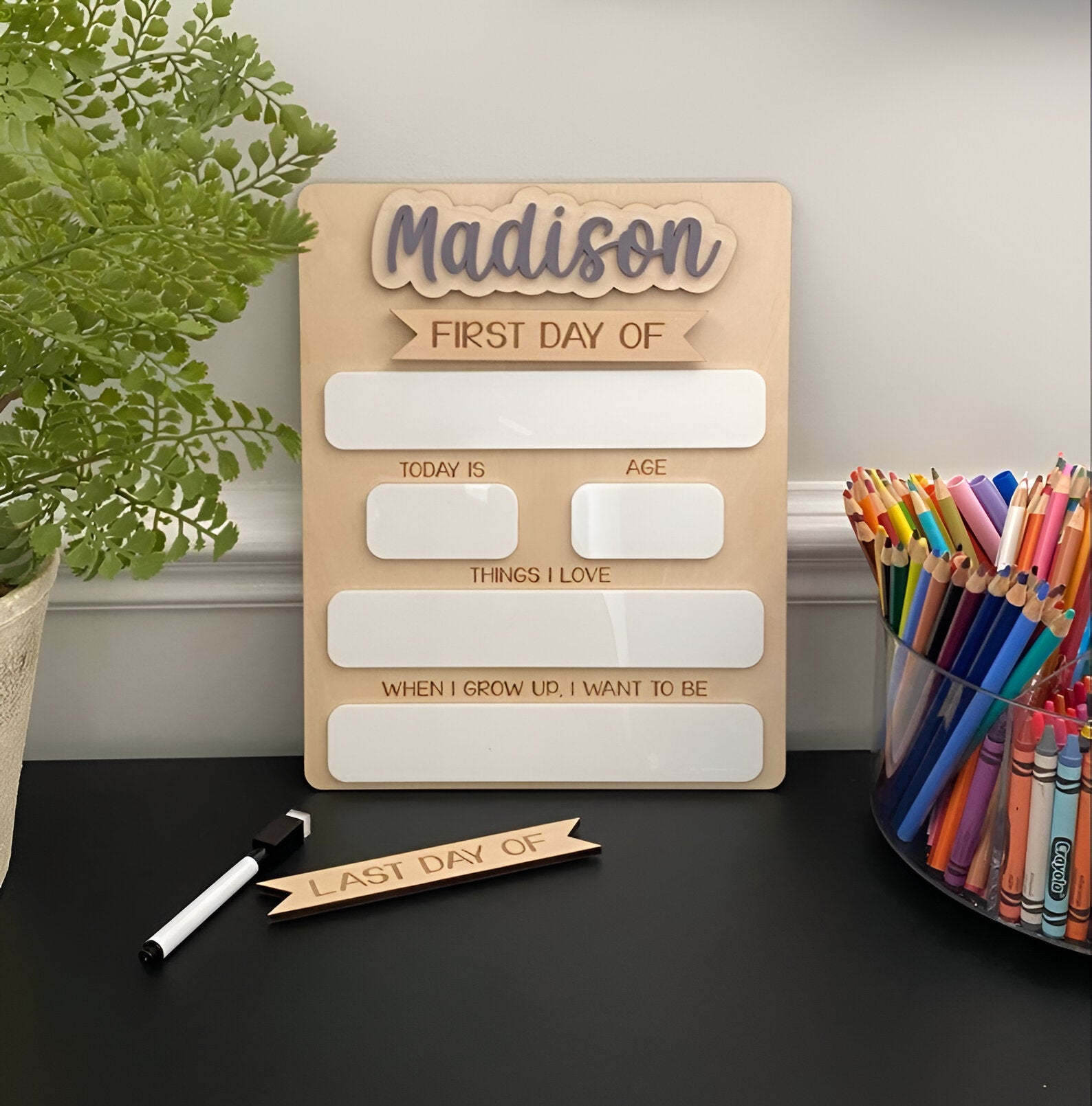 Personalized First Day of School Sign. Custom Last Day of School Sign. Wooden Sign. Kids School Sign Scsign