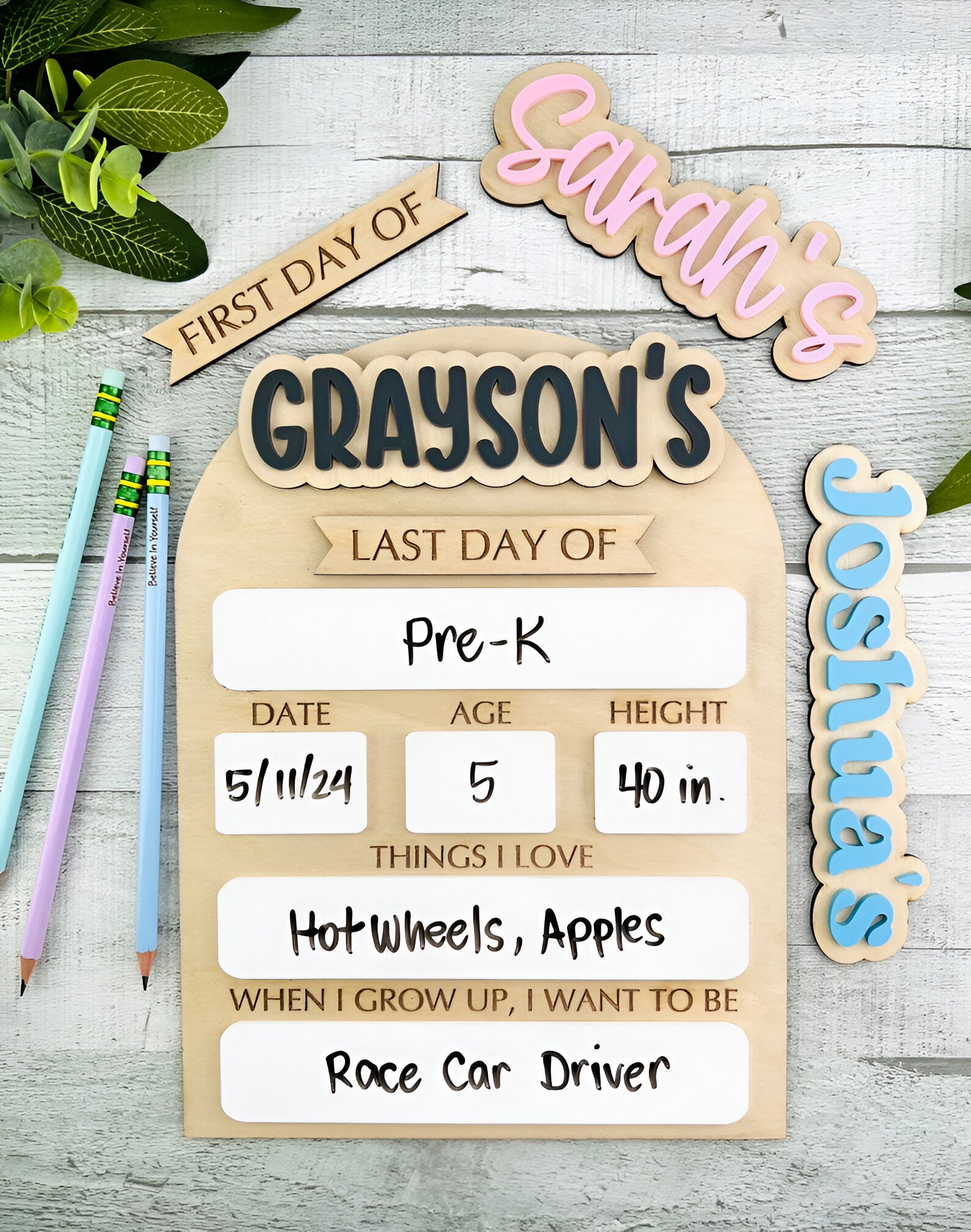 First Day of School Sign, Personalized Back to School Sign, Homeschool, Custom Reusable School Sign, Back to School Photo Prop, Last Day of scsign1