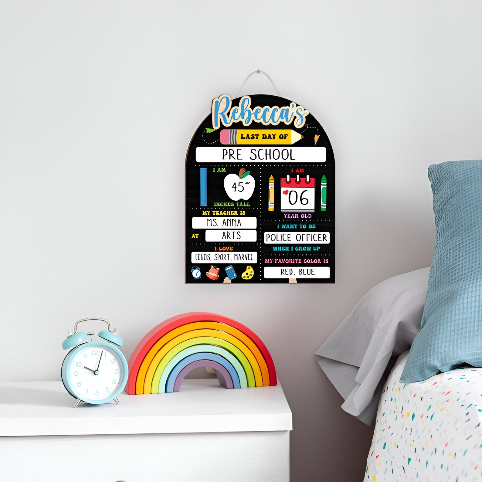 First & Last Day of School Interchangeable Sign, Custom First Day At School Sign, Personalized Wooden, Gift for Student, Gifts Son, Daughter scsign1