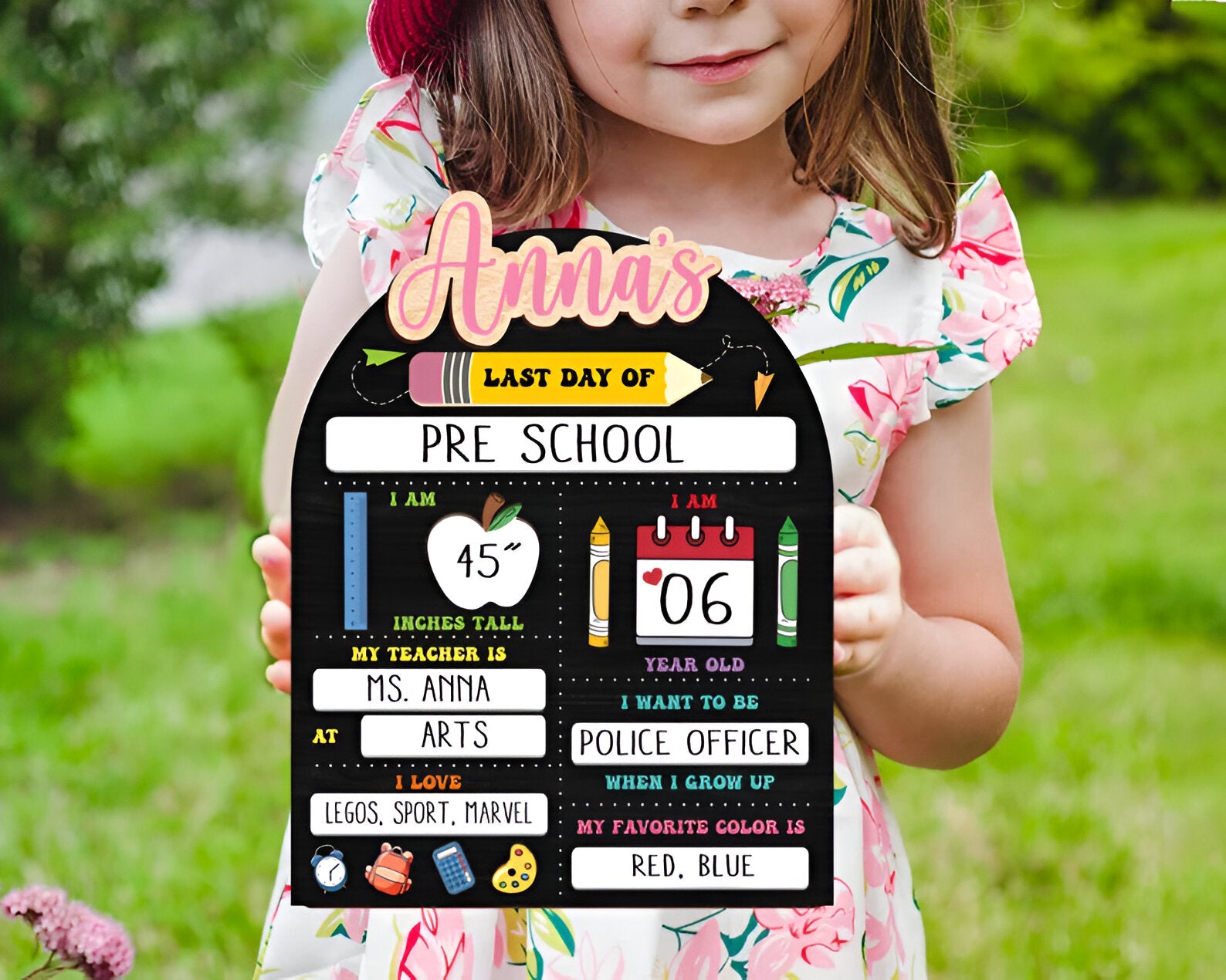 First & Last Day of School Interchangeable Sign, Custom First Day At School Sign, Personalized Wooden, Gift for Student, Gifts Son, Daughter scsign1