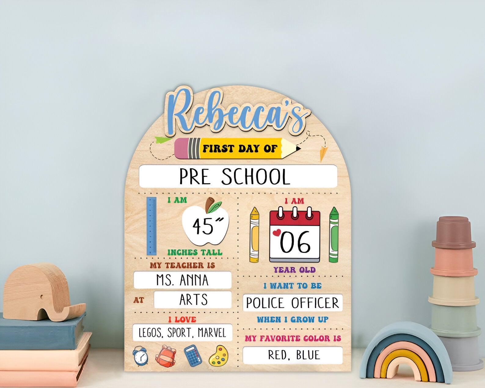 First & Last Day of School Interchangeable Sign, Custom First Day At School Sign, Personalized Wooden, Gift for Student, Gifts Son, Daughter scsign1