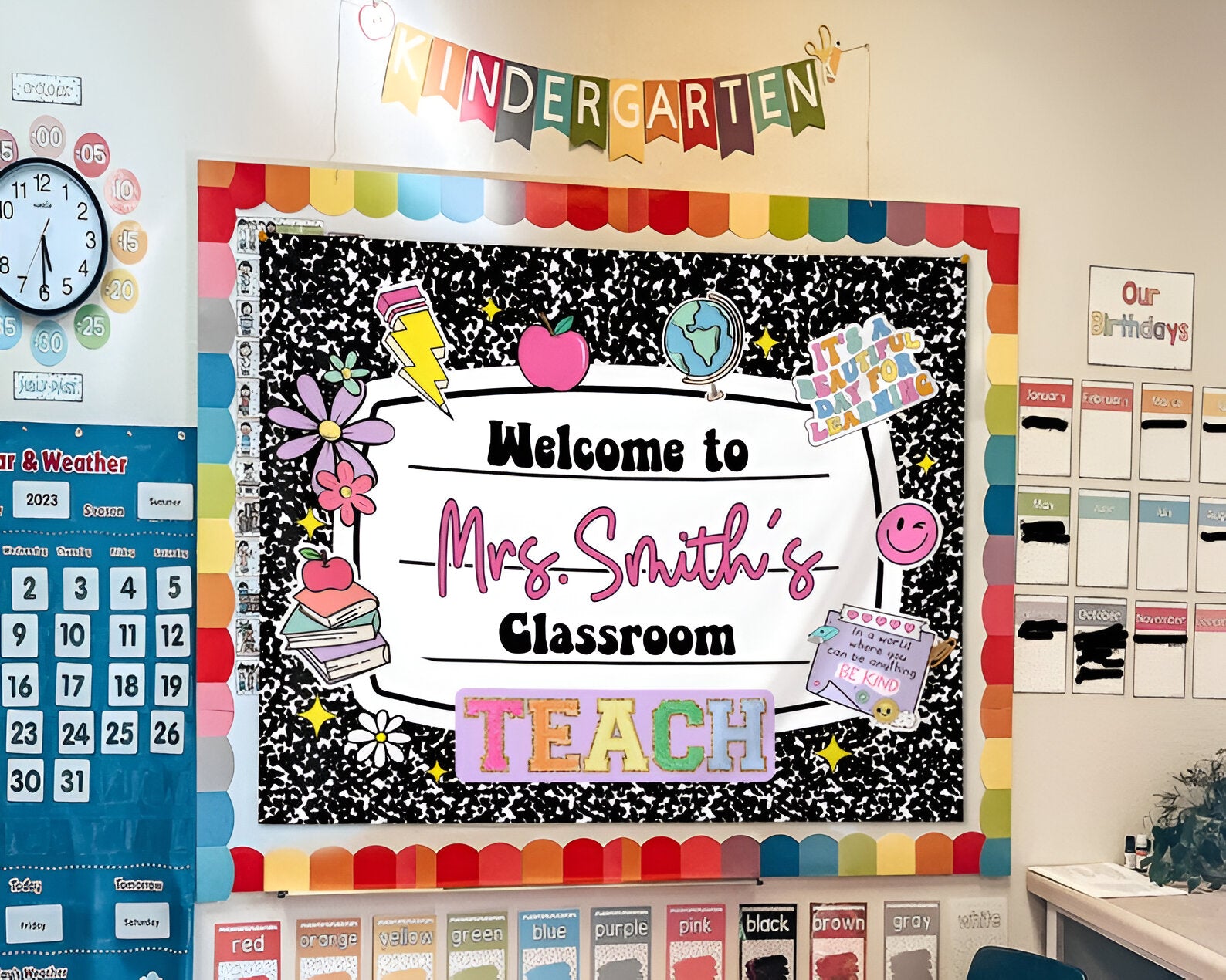 Personalized Teacher Classroom Tapestry, Teachers Name Classroom Banner, Groovy Classroom Decor, Gift for Teacher, Back to School Tapestry tapes