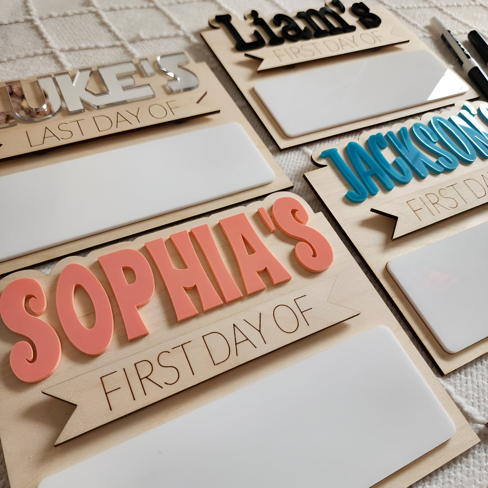 First Day of School Sign Personalized Interchangeable Names Back to school board Reusable White Board Dry Erase Back to School Made in USA scsign1